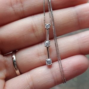 14kt solid gold diamond necklace